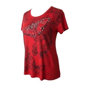 Cato Scarlet Butterfly Graphic Tee